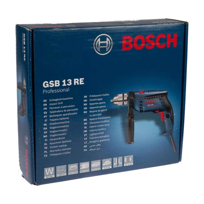 Bosch Corded Hammer Drill GSB Keyless 230V 301W Power 1.5 to 13 mm Chuck Size 0601217100