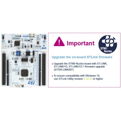 STMicroelectronics STM8 Nucleo-64 MCU Development Board with USB Communication and On-Board ST-LINK/ V2-1 NUCLEO-8S208RB