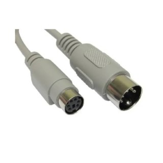 RS PRO Male PS/2 to Female Mini DIN KVM Cable 150mm Grey PVC Jacket 182-8518