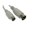 RS PRO Male PS/2 to Female Mini DIN KVM Cable 150mm Grey PVC Jacket 182-8518