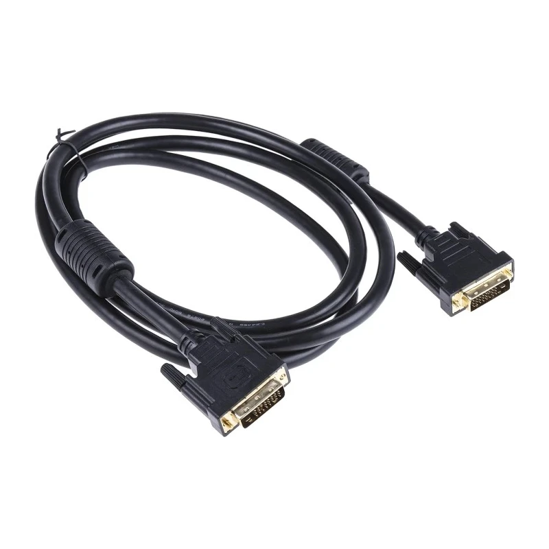 RS PRO Male DVI-D Dual Link to Male DVI-D Cable 2m Polyvinyl Chloride Jacket Black 182-8565