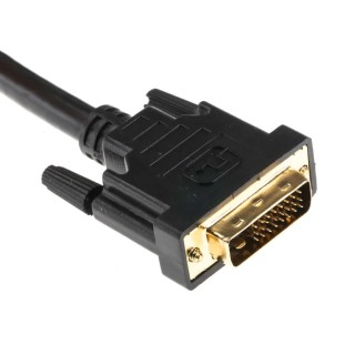 RS PRO Male DVI-D Dual Link to Male DVI-D Cable 5 m Polyvinyl Chloride Jacket Black Sheath 182-8567