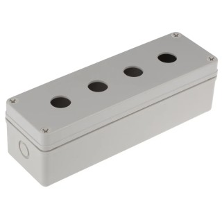 Schneider Electric RS PRO Grey Plastic Push Button Enclosure 4 Hole 22.5mm Diameter 182-8658