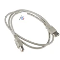 RS PRO IC Socket USB Cable Male USB Type A to Male USB B USB 2.0 1m Grey 182-8831