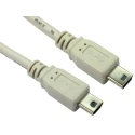 RS PRO USB Cable Male Mini USB Type A to Male Mini USB Type B Grey 1m 182-8875