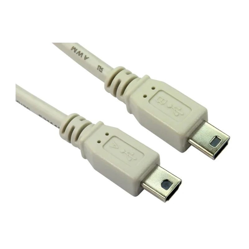 RS PRO USB Cable Male Mini USB Type A to Male Mini USB Type B Grey 1m 182-8875
