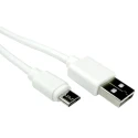 RS PRO IC Socket USB Cable Male USB Type A to Male Micro USB Type B White 3m 182-8874