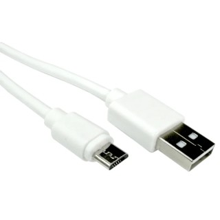 RS PRO IC Socket USB Cable Male USB Type A to Male Micro USB Type B White 3m 182-8874