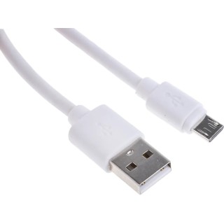 RS PRO IC Socket USB Cable 150mm White USB 2.0 Male USB Type A to Male Micro USB Type B 182-8870