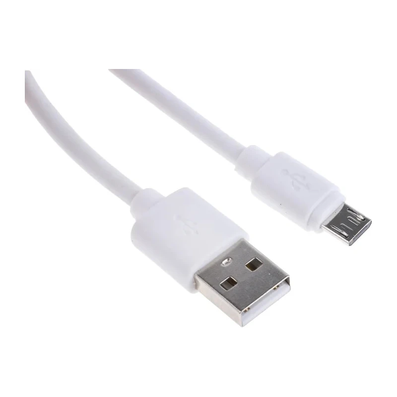 RS PRO IC Socket USB Cable 150mm White USB 2.0 Male USB Type A to Male Micro USB Type B 182-8870