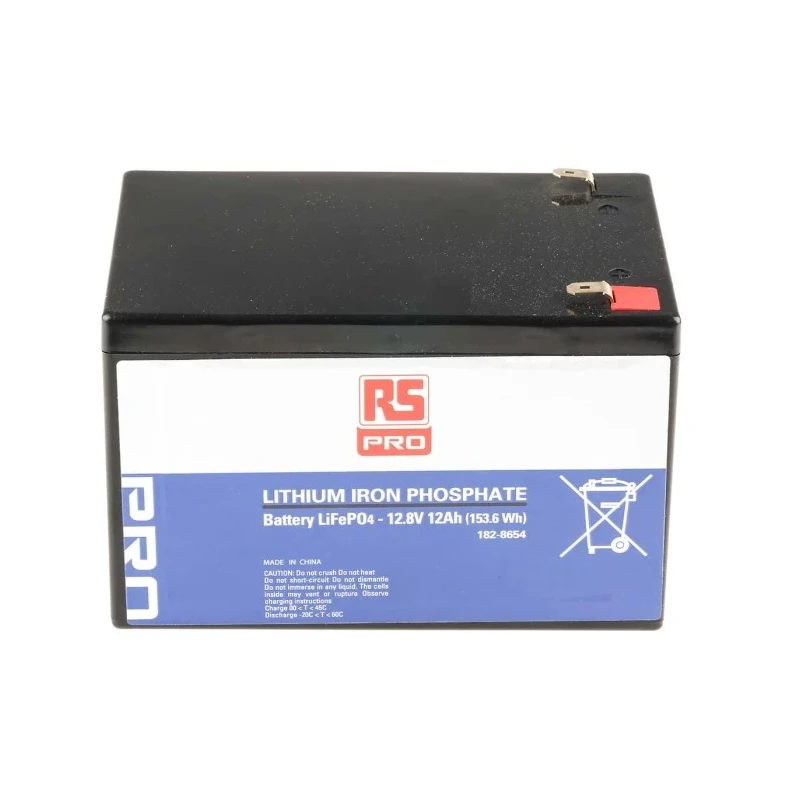 RS PRO 12.8 V Lithium Iron Phosphate Rechargeable Battery Pack 12 Ah 182-8654