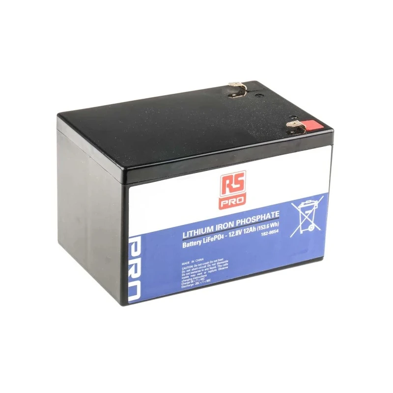 RS PRO 12.8 V Lithium Iron Phosphate Rechargeable Battery Pack 12 Ah 182-8654