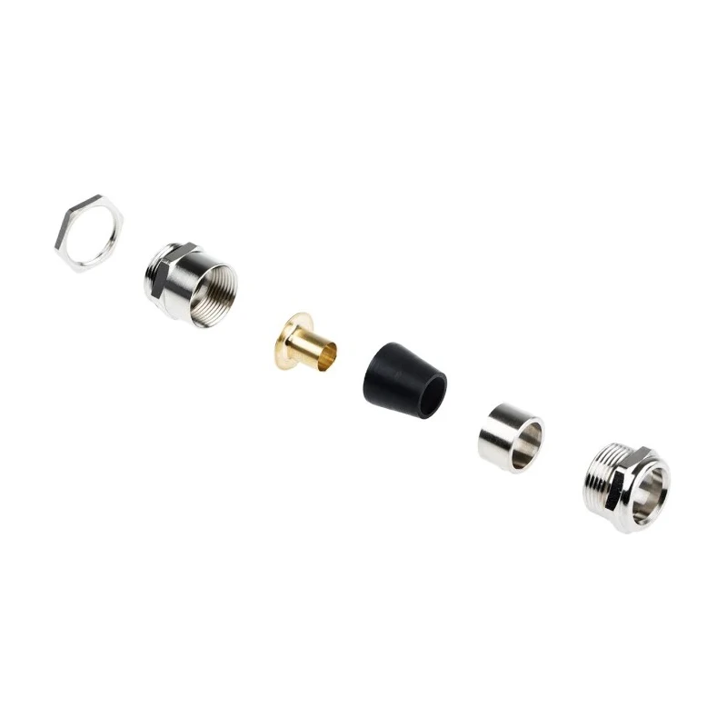 Lapp SKINDICHT Series 25 Cable Gland, Nickel-Plated Brass, PG16 Thread Size, 10.8–12.8 mm Cable Diameter 52003530+52005120