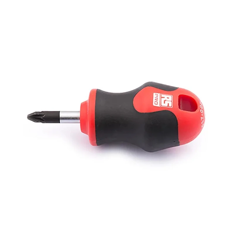RS PRO Stubby Screwdriver PZ2 Tip 25 mm Blade Insulated Soft Grip Handle 85mm Overall 182-9709