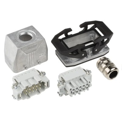 Phoenix Contact HC Series Heavy Duty Power Connector Kit, 10-Contact, Die-Cast Aluminium, Push-In Connection, AWG 1416346