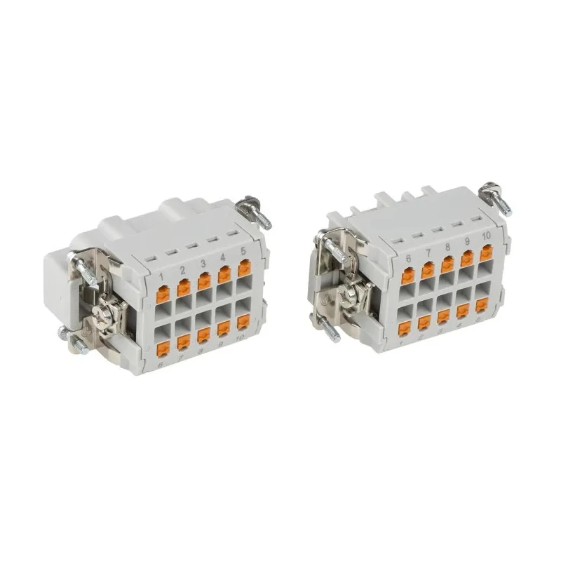 Phoenix Contact HC Series Heavy Duty Power Connector Kit, 10-Contact, Die-Cast Aluminium, Push-In Connection, AWG 1416346