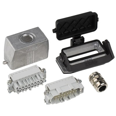 Phoenix Contact HC Series Heavy Duty Power Connector Kit, 16-Contact, Die-Cast Aluminium, Push-in Connection, 1416348