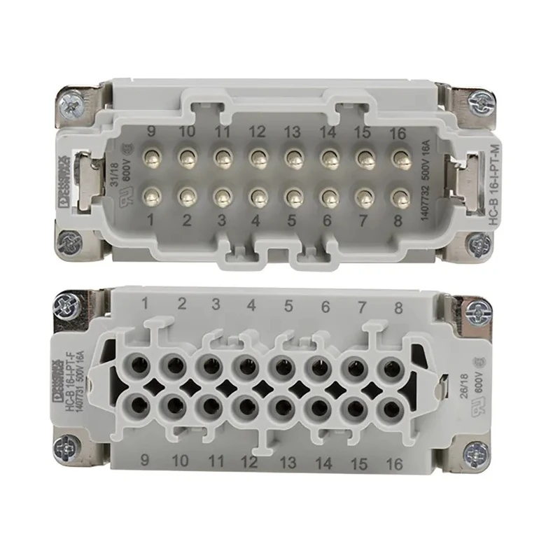 Phoenix Contact HC Series Heavy Duty Power Connector Kit, 16-Contact, Die-Cast Aluminium, Push-in Connection, 1416348