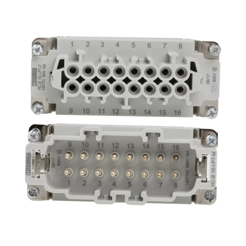 Phoenix Contact HC Series Heavy Duty Power Connector Kit 16-Contact Die-Cast Aluminium Push-In Connection 1416349