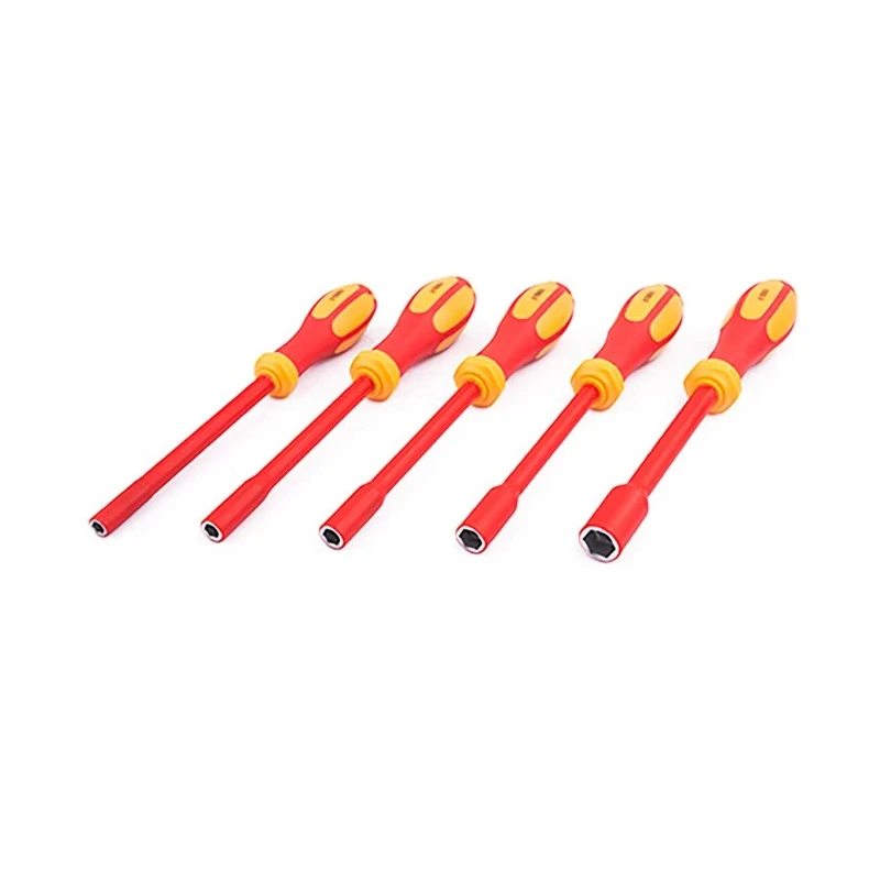 RS PRO Hexagon Nut Driver Set 6 To 13 mm Tip VDE/1000V Approved with Softgrip Handle, 125mm Blade, 125mm Overall 182-9772