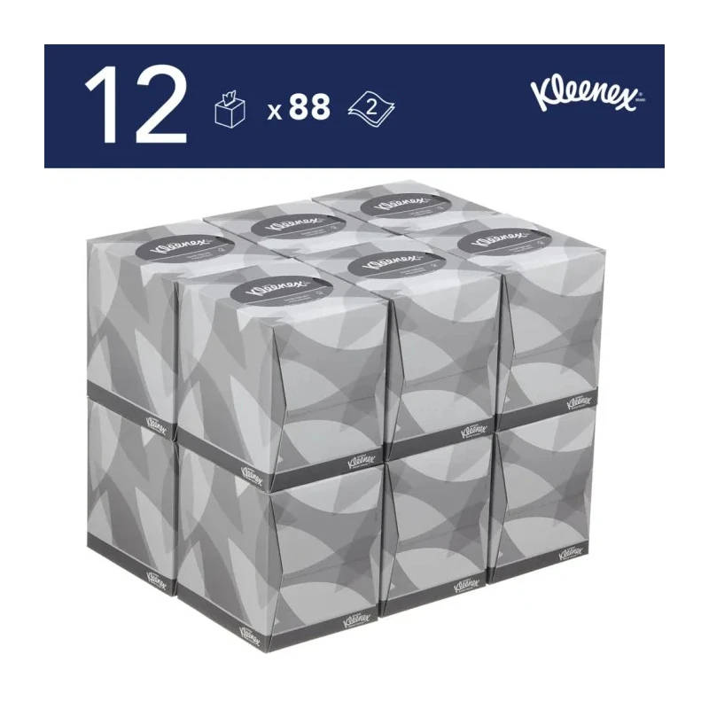 KLEENEX Kleenex® White 2 Ply Facial Tissue, Box of 1056, United Kingdom Origin 8834