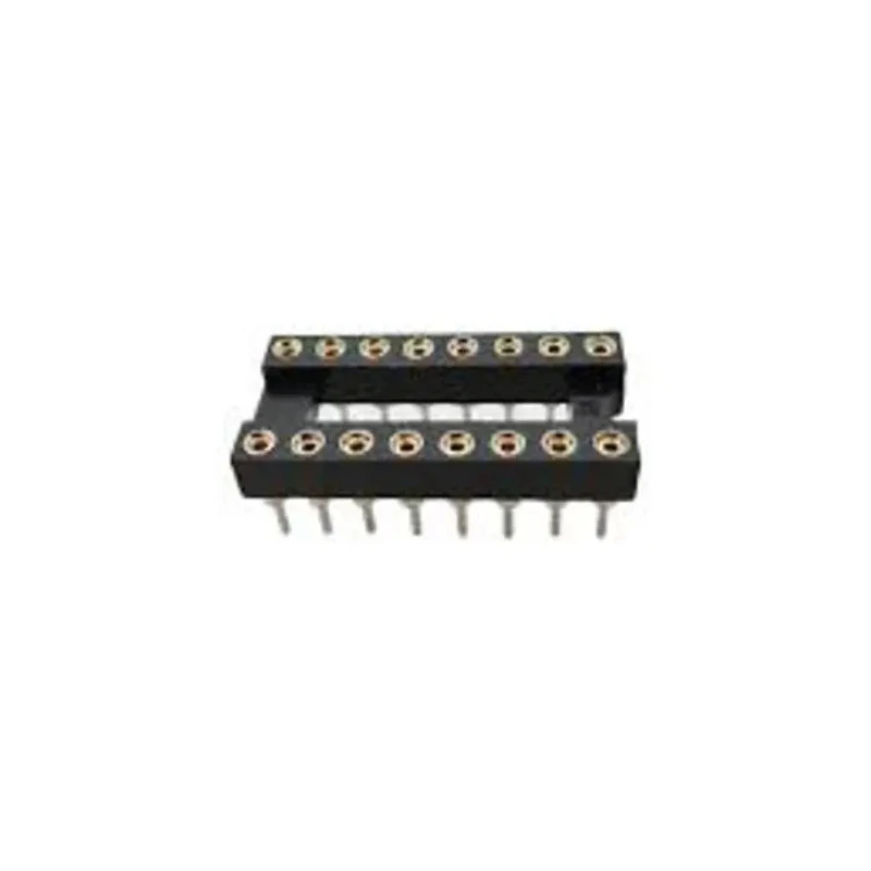 RS PRO 2.54 mm Pitch Vertical 16 Way Through Hole Turned Pin Closed Frame DIL Socket 3A 183-1561