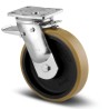 Tente Swivel Castor with 1500 kg Load Capacity, 160 mm Polyurethane Wheel, Steel Frame Zinc Plated 9682FTP160P63