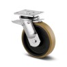 Tente Swivel Castor with 3400 kg Load Capacity, 250 mm Polyurethane Wheel, Passivated Zinc Plated Steel Frame 9652FTP250P64