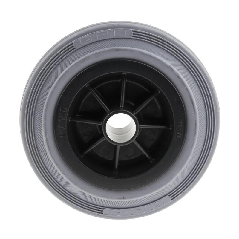 Tente Grey Rubber Trolley Wheel, 160mm Diameter, 40mm Width, 270kg Load Capacity PIR160X40-20