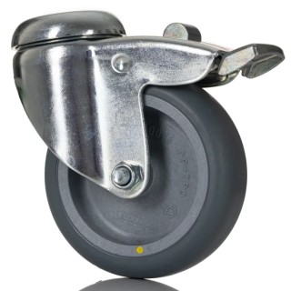 Tente Swivel Castor 150 kg Load Capacity 75 mm Wheel Diameter Thermoplastic Rubber Wheel 2477YGO075P30-11