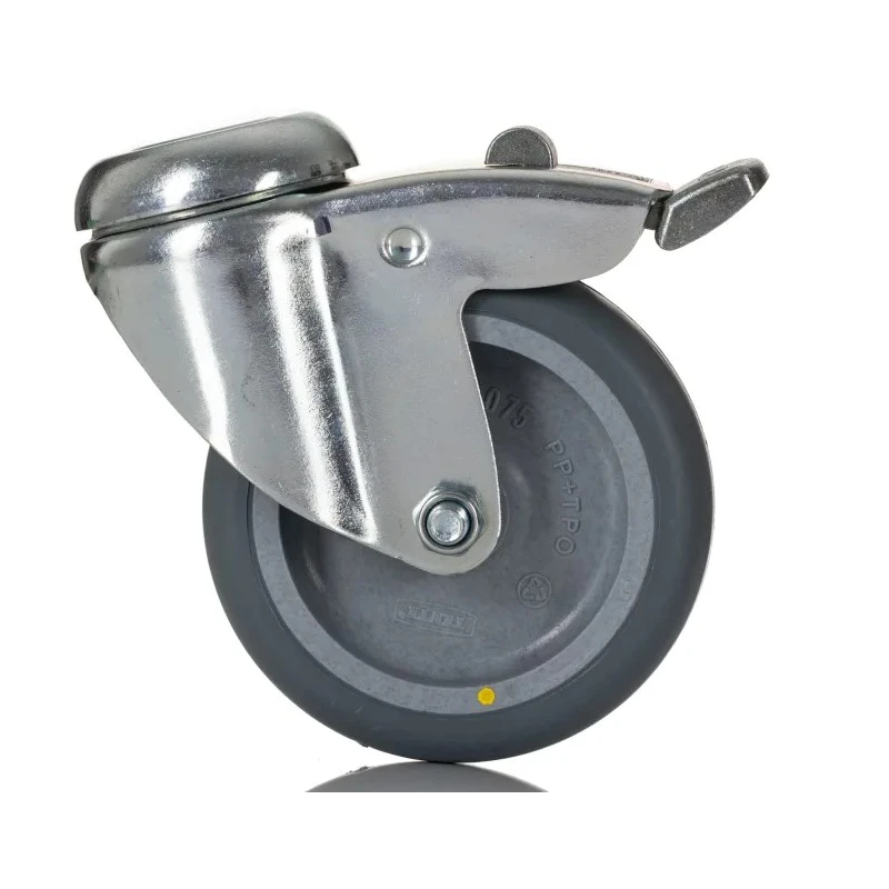 Tente Swivel Castor 150 kg Load Capacity 75 mm Wheel Diameter Thermoplastic Rubber Wheel 2477YGO075P30-11