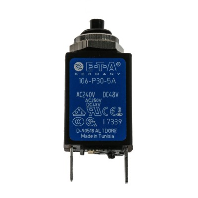 ETA 106-P30 Thermal Circuit Breaker 5A Current Rating 1-Pole Panel Mount 106-P30-000040-5A