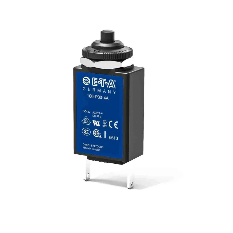 ETA 106-P30 Thermal Circuit Breaker Panel Mount 1A Current Rating 1-Pole 250V AC 48V DC 200A Breaking 106-P30-000040-1A