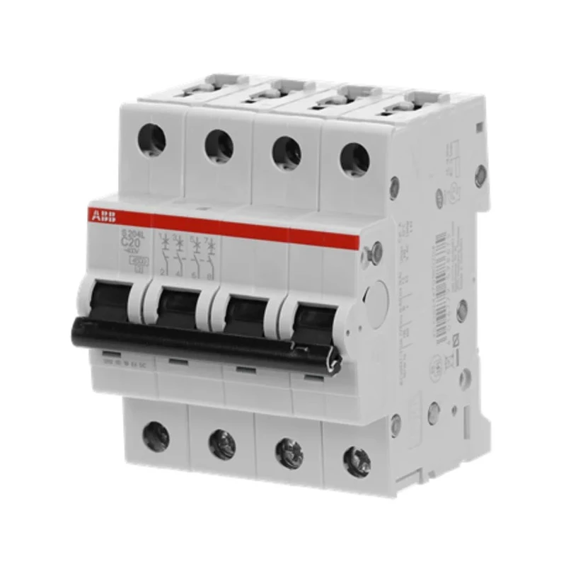 ABB System Pro M Compact Miniature Circuit Breaker 4-Pole 20A Type C 400V AC 6 kA Breaking 2CDS244701R0204