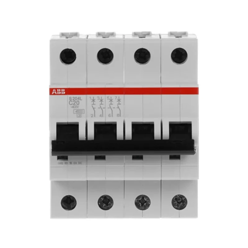 ABB System Pro M Compact Miniature Circuit Breaker 4-Pole 20A Type C 400V AC 6 kA Breaking 2CDS244701R0204