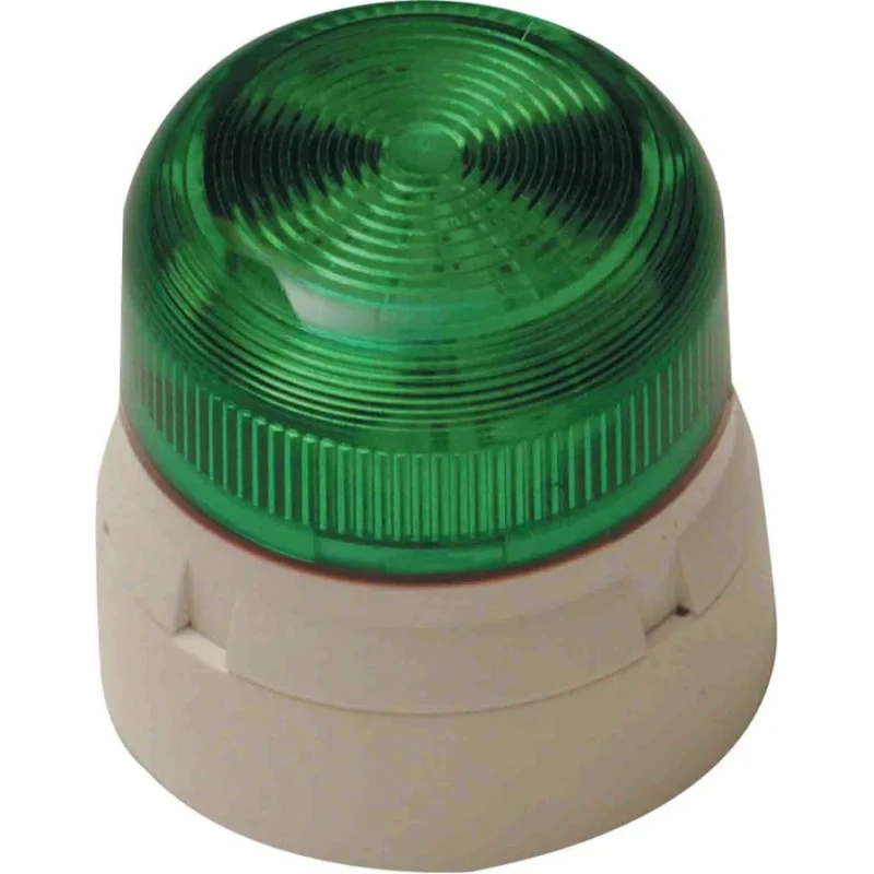Klaxon Green Beacon 230V DC Flashing/Static Surface Mount LED Bulb IP65 