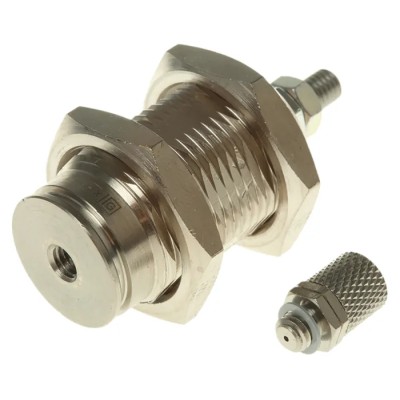 SMC 15 mm Pneumatic Piston Rod Cylinder Single Acting Panel Mount Brass Body 50mm Length 15mm Stroke CJPB16-15H6Z