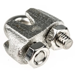 RS PRO Stainless Steel Wire Rope Clamp 3 mm Diameter Galvanised DIN 741 183-5891