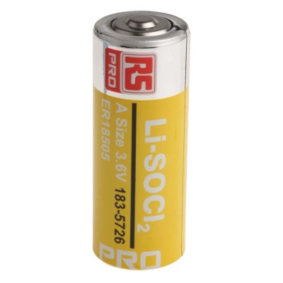 RS PRO Lithium Thionyl Chloride Battery 3.6 V 4 Ah 18.5 mm Diameter Model 183-5726