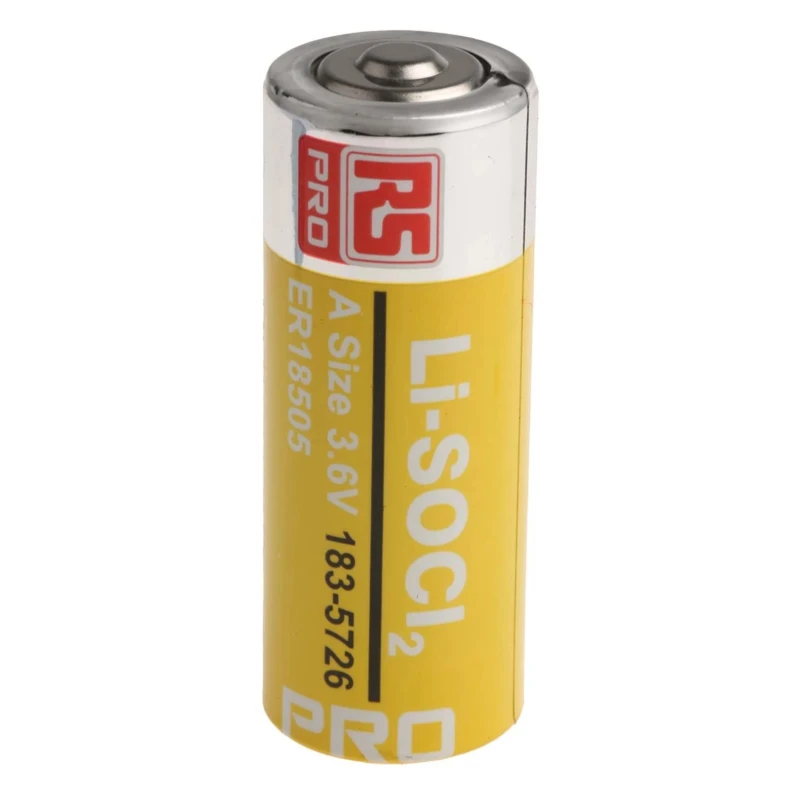 RS PRO Lithium Thionyl Chloride Battery 3.6 V 4 Ah 18.5 mm Diameter Model 183-5726