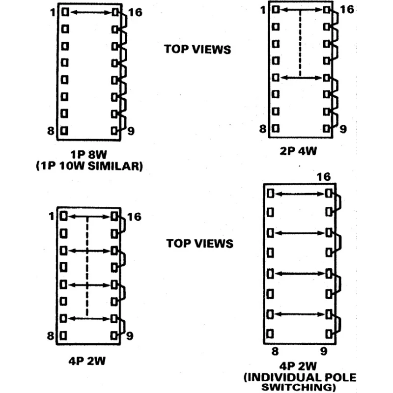 ERG Rotary Coded DIP Slide Switch Through Hole Mount 2A 240Vac Contact Resistance 18mΩ DS16C 02 04 STD