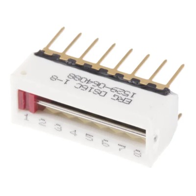 ERG Slide Rotary Coded DIP Switch Through Hole Mount, Slide Actuator, 2A 240Vac Contact Rating DS16C 01 08 STD