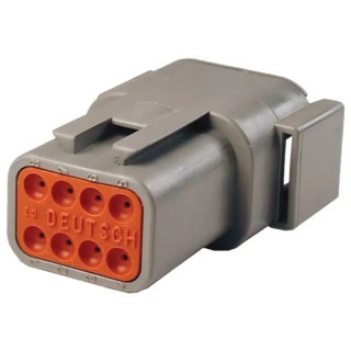 Deutsch DTM Automotive Connector Female Grey Cable 8 Way Crimp Termination DTM04-08PA