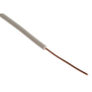 RS PRO White Hook Up Wire, Solid Strand, 22 AWG, 1 x 0.8 mm, 100 m Length, Polyvinyl Chloride Jacket, Annealed 183-9225