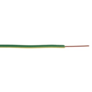 RS PRO Green Yellow Hook Up Wire 1 x 0.8 mm Core Strands 100 m Polyvinyl Chloride 183-9297