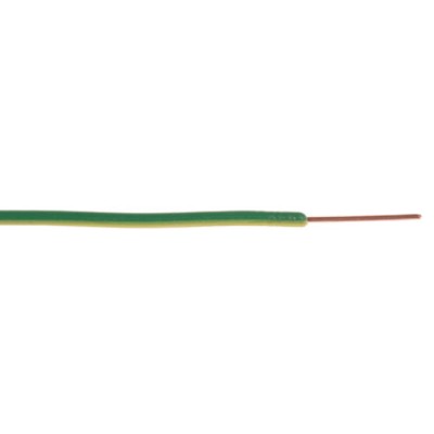 RS PRO Green Yellow Hook Up Wire 1 x 0.8 mm Core Strands 100 m Polyvinyl Chloride 183-9297