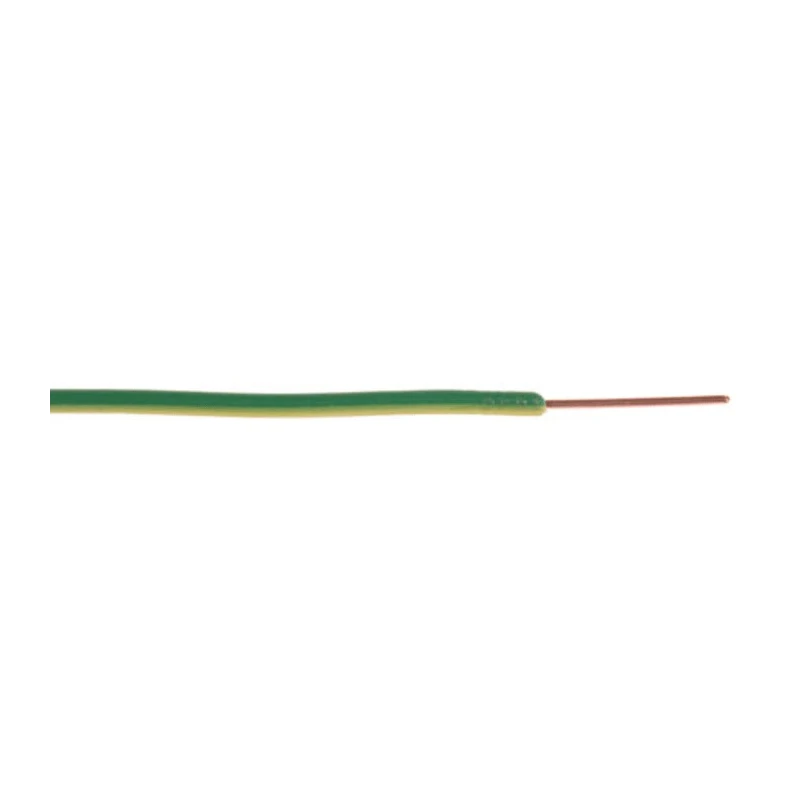 RS PRO Green Yellow Hook Up Wire 1 x 0.8 mm Core Strands 100 m Polyvinyl Chloride 183-9297
