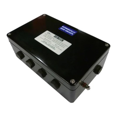 CE-TEK CEP Series Black Glass Reinforced Polyester Junction Box, IP66, 26 Terminals, ATEX, 160mm x 90mm x 260mm CEP261690PAI