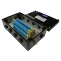 CE-TEK CEP Series Black Glass Reinforced Polyester Junction Box, IP66, 26 Terminals, ATEX, 160mm x 90mm x 260mm CEP261690PAI