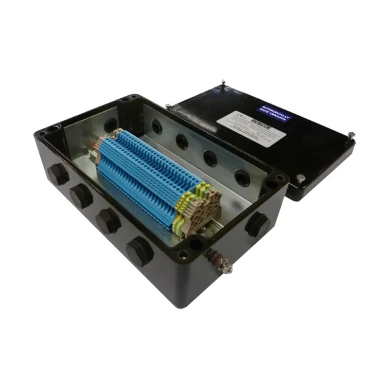 CE-TEK CEP Series Black Glass Reinforced Polyester Junction Box, IP66, 26 Terminals, ATEX, 160mm x 90mm x 260mm CEP261690PAI